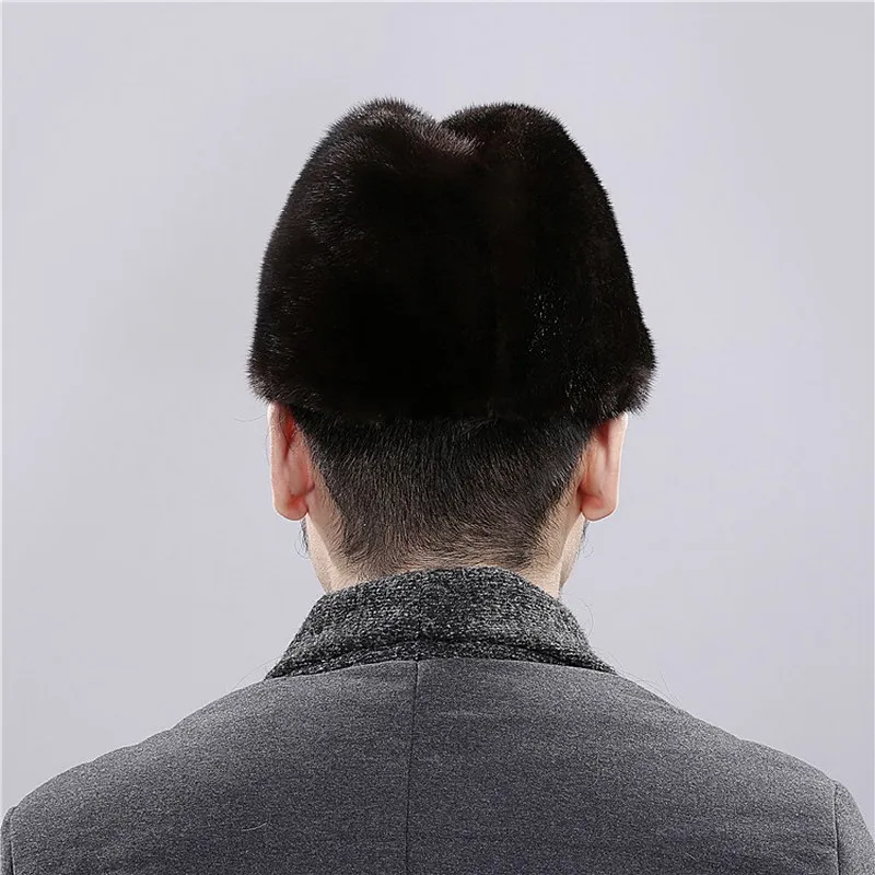 New Mink Gentleman Hat President Hat Full Mink Grass Master Hat Warm Fur 2020 Fxfurs Fashion Winter Men Adult Solid Casual