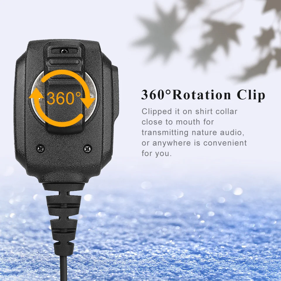 100 pcs Wholesale HK006 IP54 Waterproof Speaker Microphone PTT For Kenwood RETEVIS H777 RT22 RT81 Baofeng UV-5R Walkie Talkie