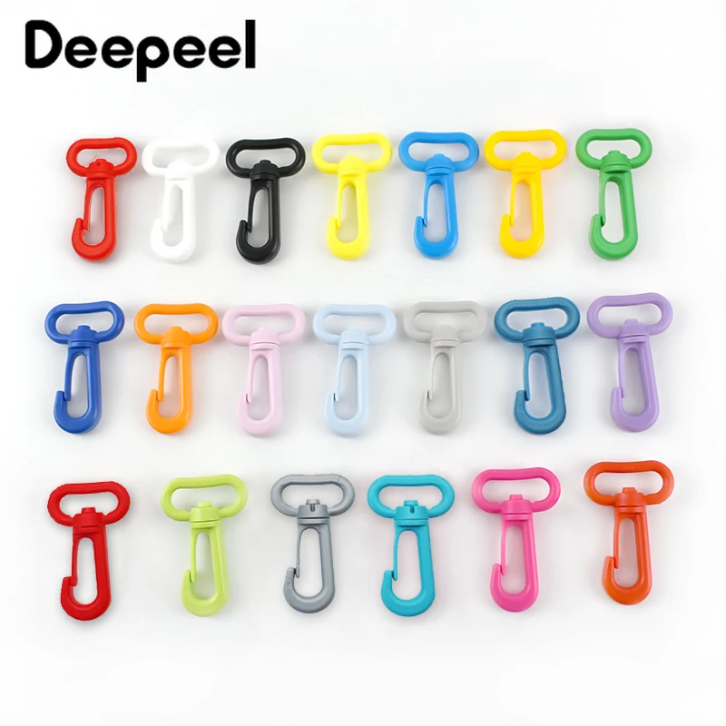 

Deepeel 10/30pcs 20/25mm Plastic Buckles Colorful Rotating Lobster Buckle DIY Pendant Hang Snap Hook Bag Parts Accessory BF429