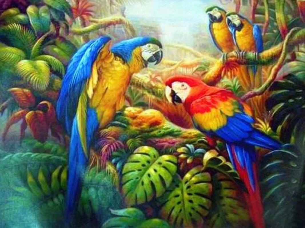 

Diamond Painting Kits Cross Stitch Animals Diamond Embroidery Bird Full Round With AB Drill Rhinestones Mosaic Home Decoration