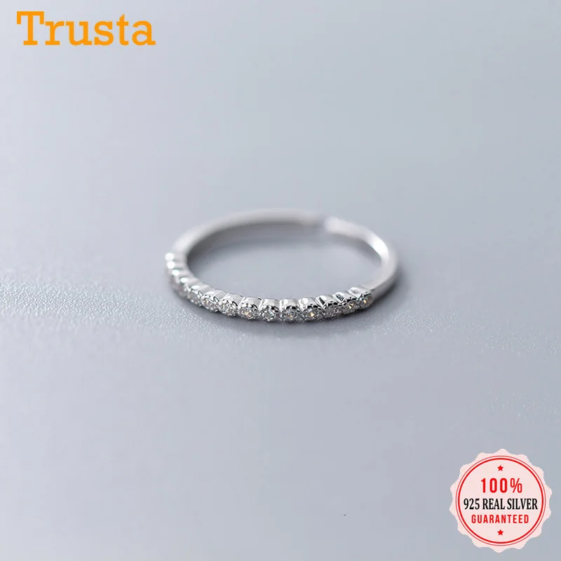 

Кольцо женское из серебра 925 пробы с белым кристаллом, регулируемое, Trustdavis