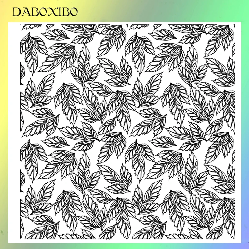 

DABOXIBO White Leaves Clear Stamps For DIY Scrapbooking/Card Making/Photo Album Silicone Decorative Crafts13X13