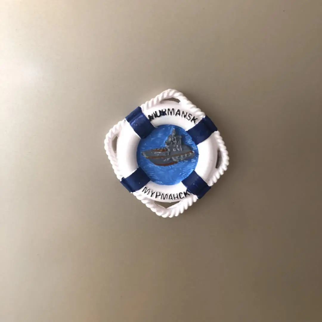 Life buoy Магнит на холодильник, магнитные смолы Средиземноморский Ветер Маяк моряк, капитан круизного судна Сувениры украшение на холодильник - Цвет: Life buoy