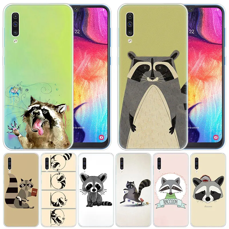 Роскошный мягкий силиконовый чехол с рисунком енота для Samsung Galaxy A50 A70 A80 A40 A30 A20 A10