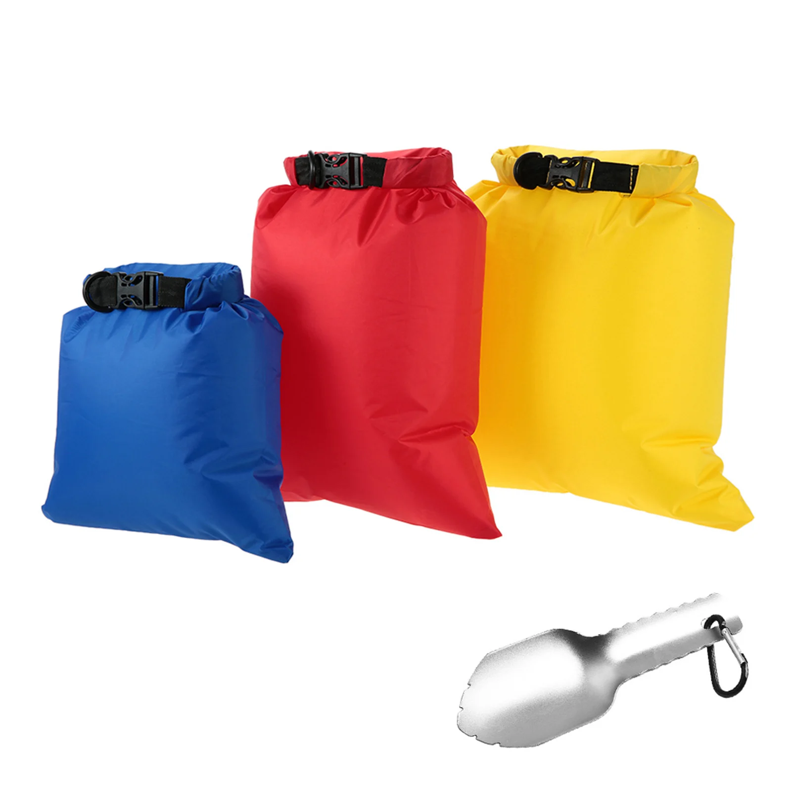 

3 Pcs Outdoor Camping Waterproof Bag 3L+5L+8L Ultralight Dry Sacks Bags with Hand Trowel Hiking Traveling Accessories