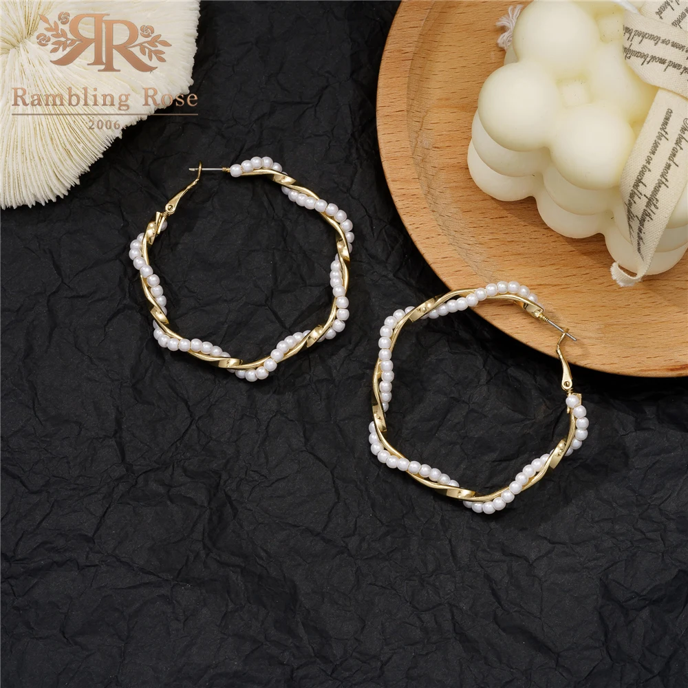 Серьги в виде колец с жемчуг новинка модные серьги для женщин большой Роскошные
