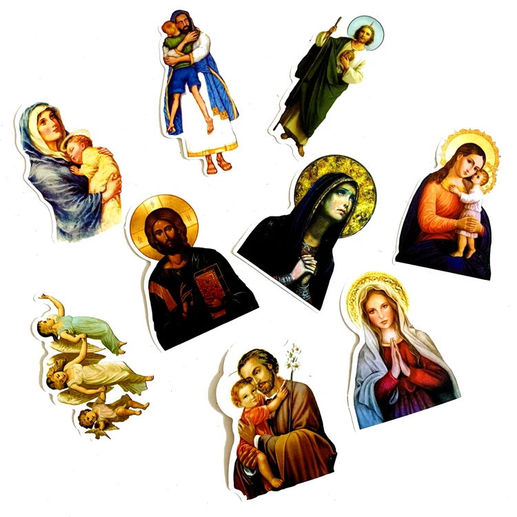 

68PCS Jesu Virgin Mary christianity Sticker For Trolley Backpack PVC Skateboard motorcycle helmet Car Styling Car Accessories