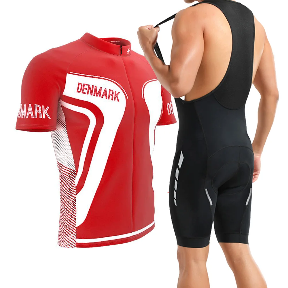 Classic Denmark Summer Men's Cycling Jersey Set Road Bicycle Shirt Downhill High Quality Pro Team Mountain Bike Clothing |