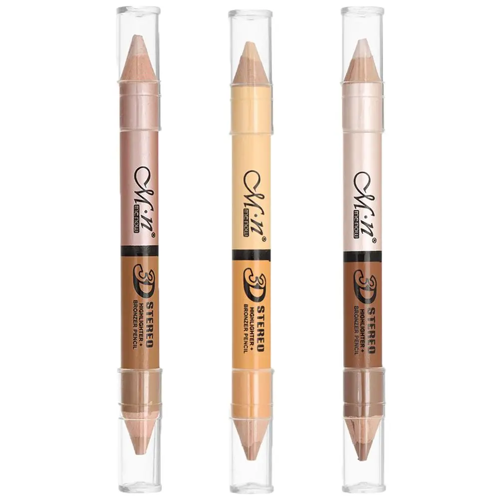 

3Pcs 3D Cosmetic Accessories Highlighter Beauty Eyeshadow Stick Contouring Pen Pearlescent Double Head Concealer Pen
