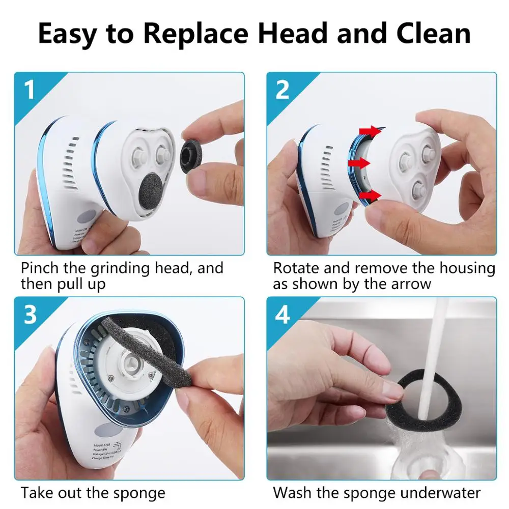 Electric Pedicure Foot Care Tool File Dead Skin Callus Remover Peel Remova Grinder Heel Grinding USB Charging | Красота и здоровье