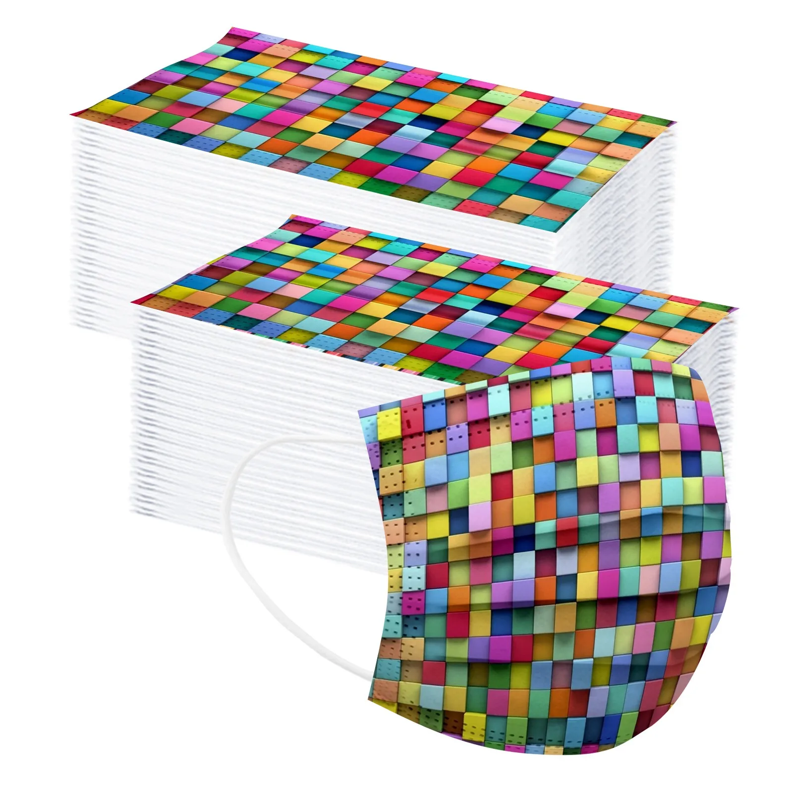 Маска одноразовая Защитная 3-слойная с растягивающимися заушными петлями 10/20/100