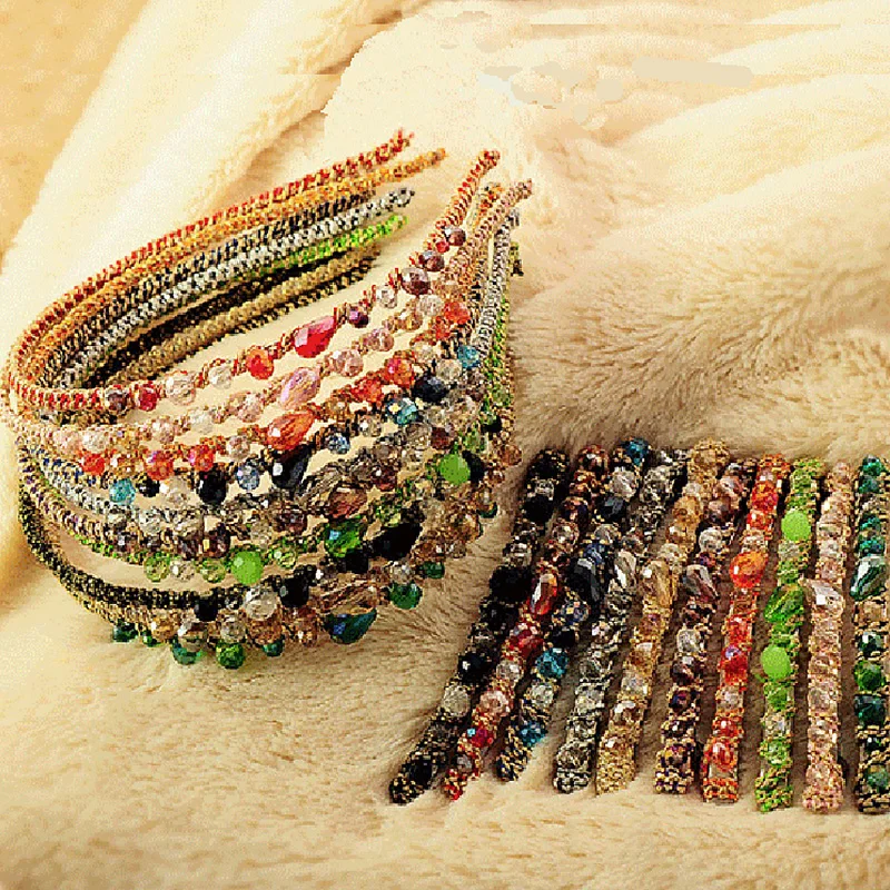 Colorful Crystal Rhinestone Hairpins Headband Women Girls Fashion Korean Style Headwear Bangs Clips Pins Barrette Hair Hoop | Украшения и