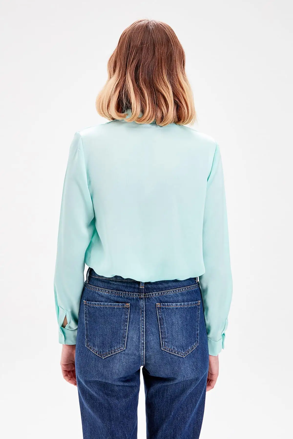 Trendyol мятный двубортный шнуровочный detayli Bluz TWOAW20BZ0041| |