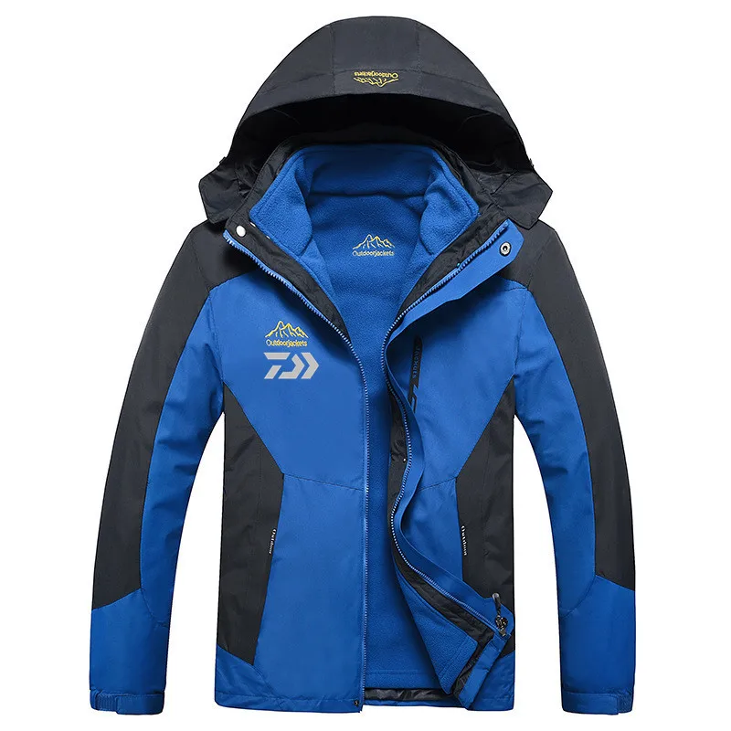

Daiwa New Fishing Clothing Winter Autumn Waterproof Warm Hooded Hiking Fishing Jackets Men Fleece Thick Outdoor Fishing Shirts