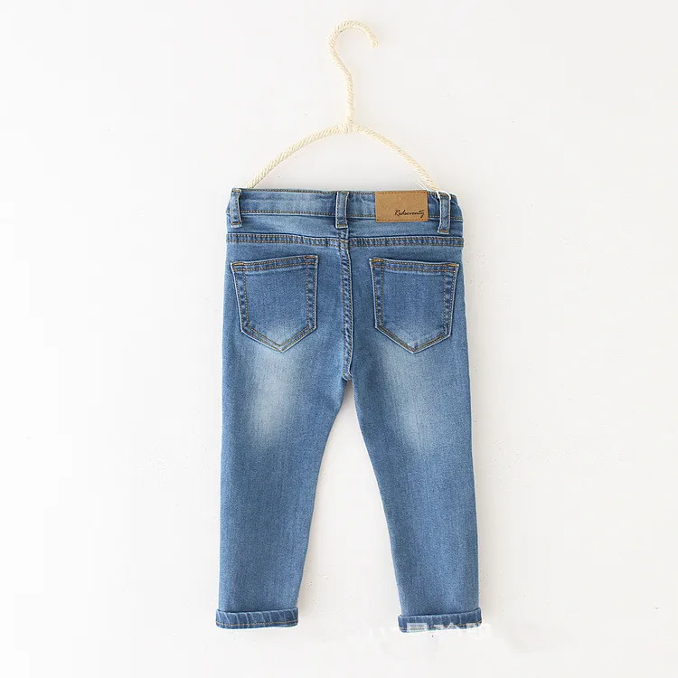 Модные детские джинсы штаны для девочек с бабочками леггинсы джинсовые