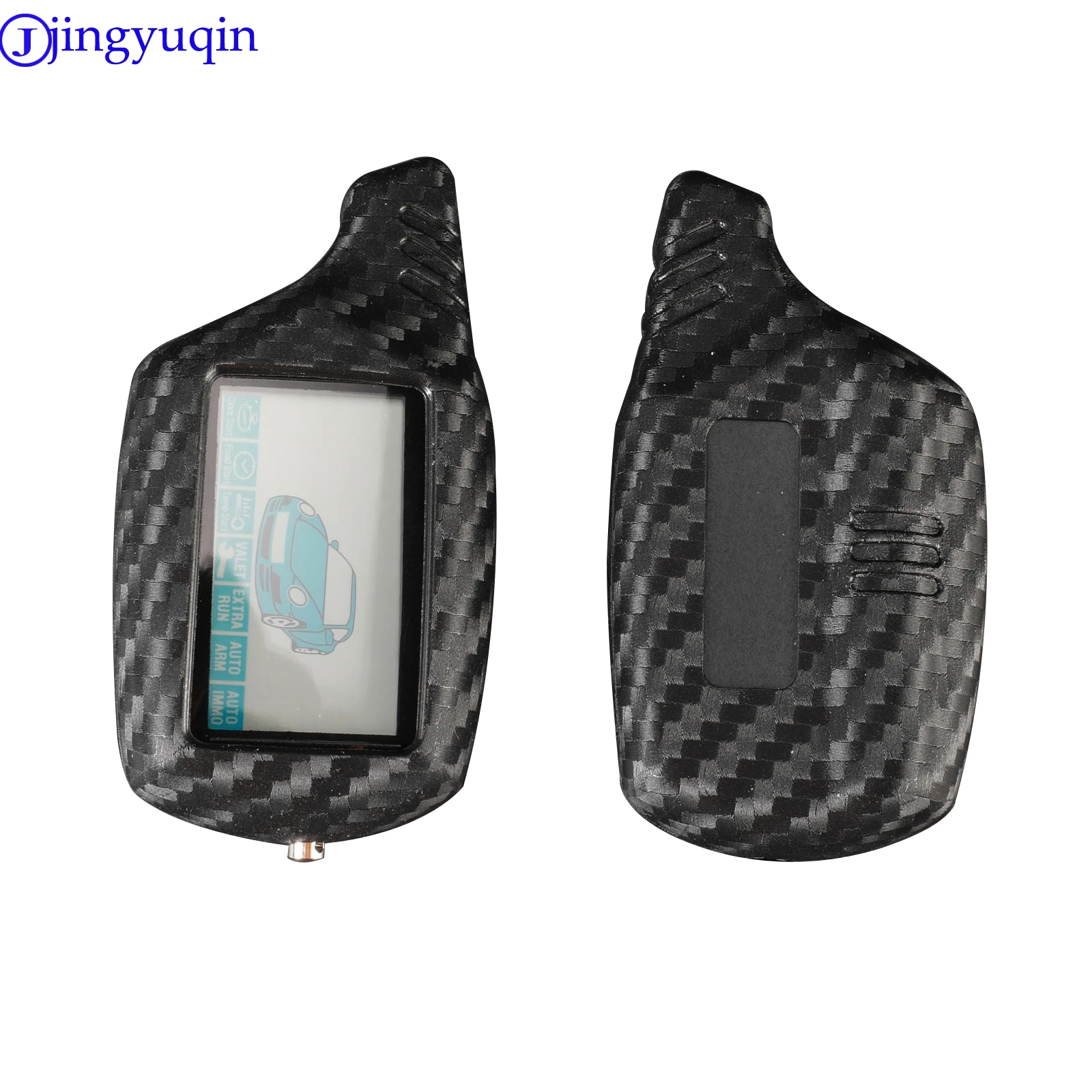 

Carbon Fiber Silicone Key Case For B9 LCD Alarm System For Starline B91 B6 B61 A91 A61 C9 V7 Jaguar Remote Keychain 2 Way