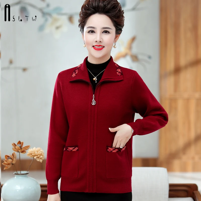 ASLTW кардиган с лацканами свитер пальто новинка Осень-зима на молнии для женщин