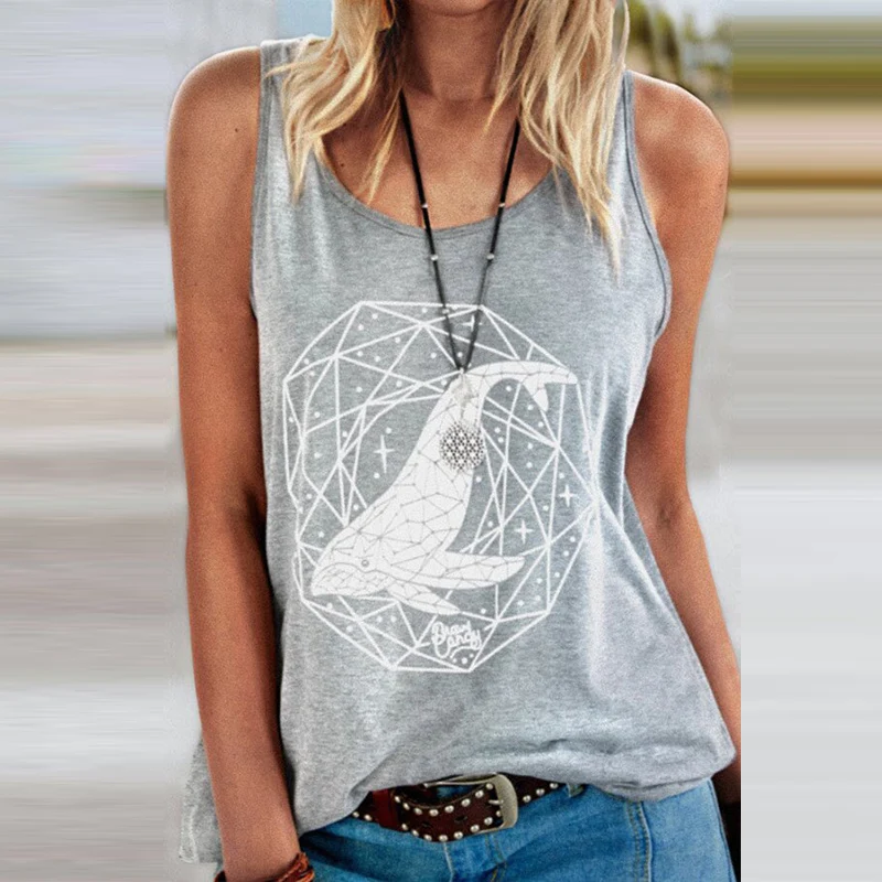 

5XL Women Summer O Neck Sleeveless Vest Shirt Spring Animal 3D Print Blouse Vintage Casual Loose Tops Blusas Pullover Streetwear