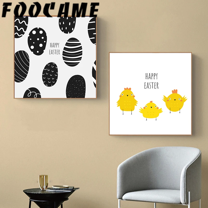 Современная Скандинавская Картина на холсте с изображением курицы и стены