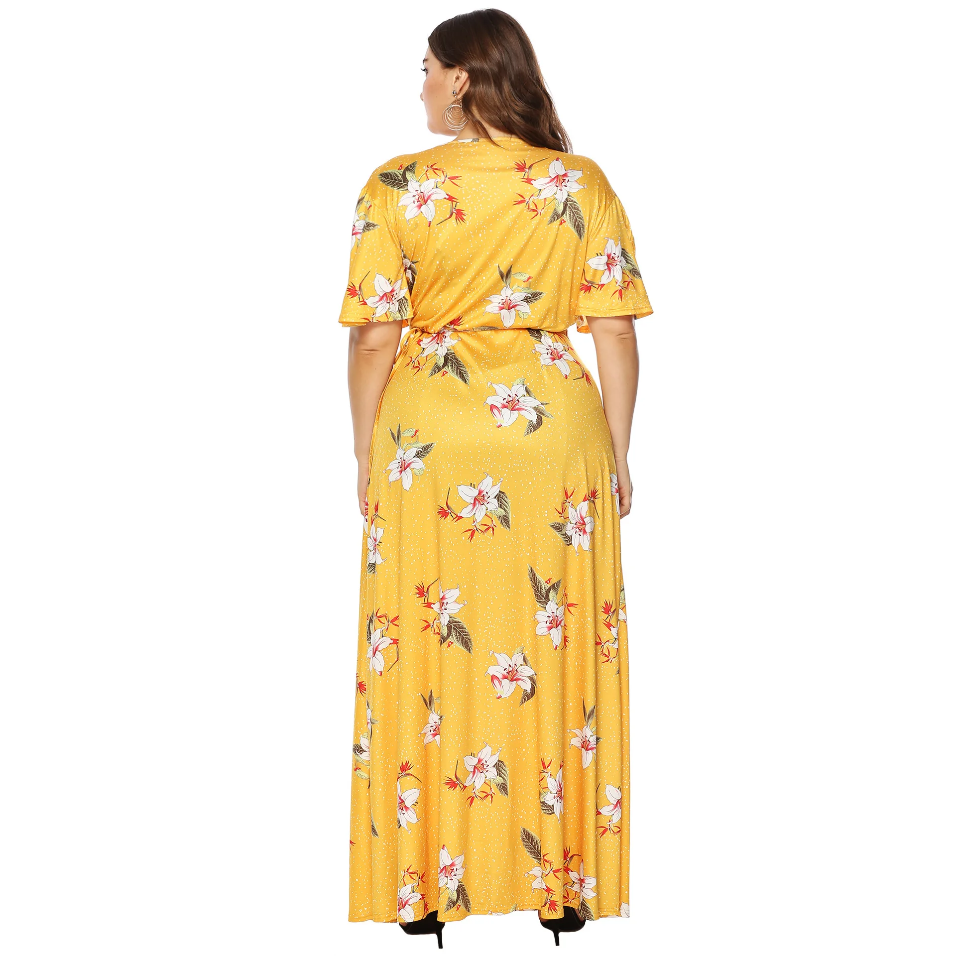 

2021 Women's new summer long dress plus size casual sexy sleeveless short sleeve Loose party V-neck dress Beach dress dresses