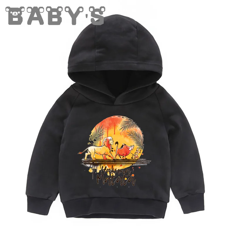 Детские толстовки с капюшоном детские рисунком Акуна Матата Король Лев пуловер