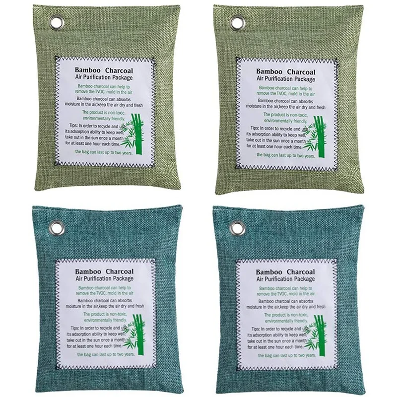 Бамбуковый мешок для очистки воздуха с древесным углем 200 г 4 упаковки