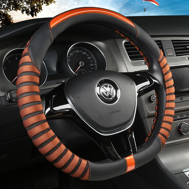 Полностью покрывающие чехлы из экокожи для автомобильного рулевого колеса чехол