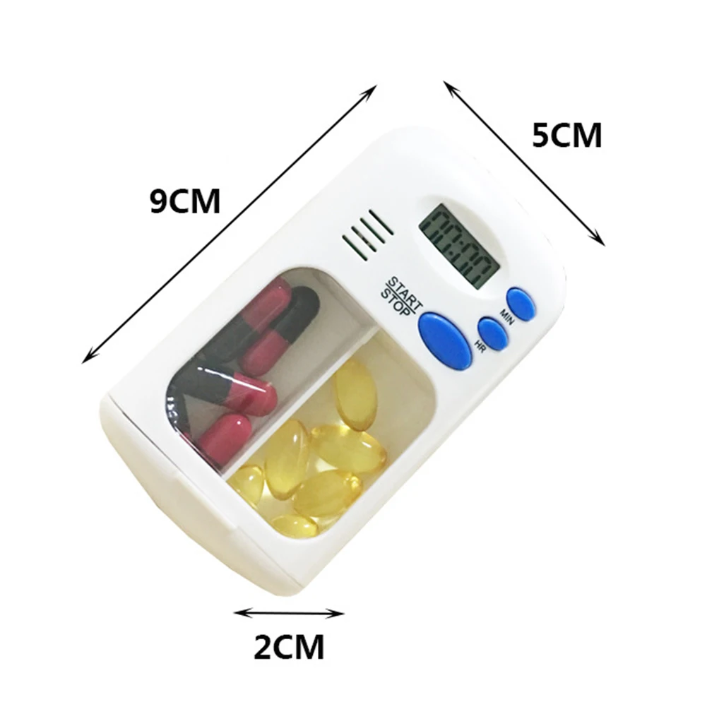 2 Grid pill box medicine Storage Box Electronic Timing Reminder Medicine Boxes Alarm Timer Pills Organizer Pill Drug Container | Дом и сад