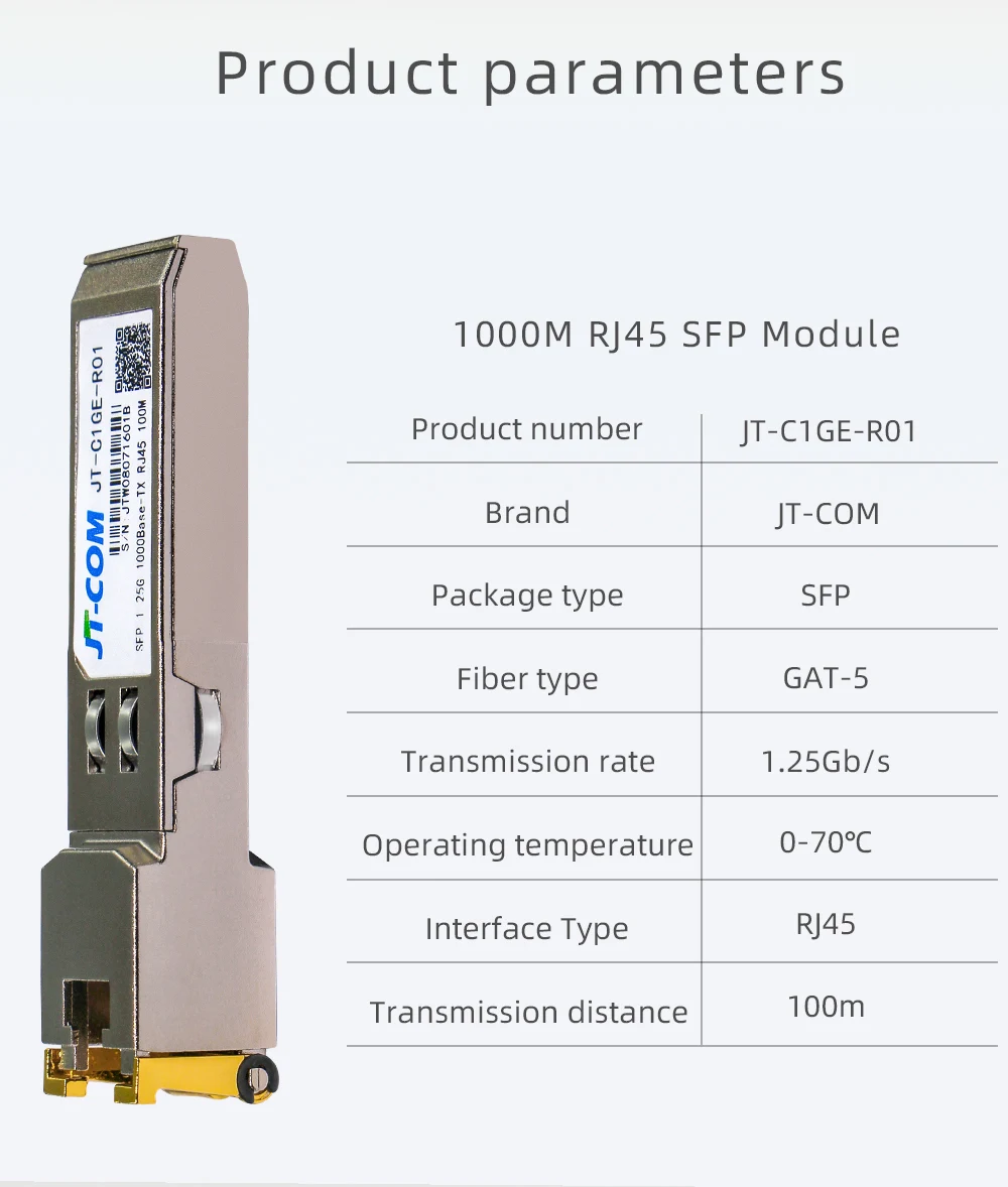 Гигабитный SFP-модуль RJ45 Разъем 1000 Мбит / с SFP mini-gbic Медный RJ45 SFP-модуль Оптоволоконный приемопередатчик RJ45-порт Совместим с оптоволоконным коммутатором Cisco / Mikrotik / TP-Link Gig