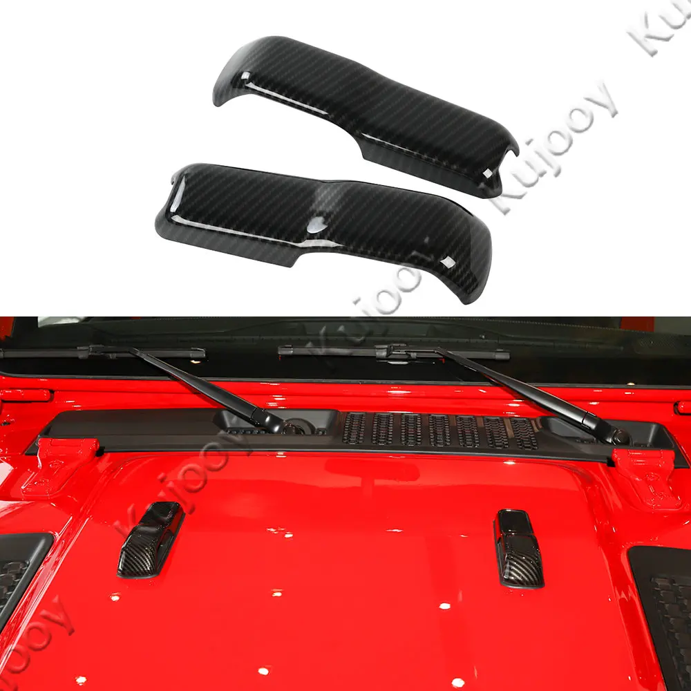 

Декоративная наклейка на крышку капота двигателя из АБС-пластика для Jeep Gladiator JT 2018 + зерно из углеродного волокна/красный/хром