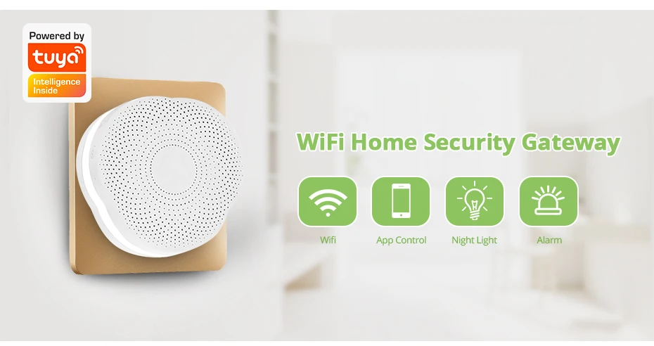 Золотая безопасность 433 МГц умный дом Многофункциональный WiFi шлюз сигнализация умный ночной Светильник Bell Tuya APP система управления