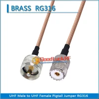 1x pcs pl259 so239 uhf male to uhf female plug pigtail jumper rg316 extend cable low loss 2 dual uhf pl 259 so 239