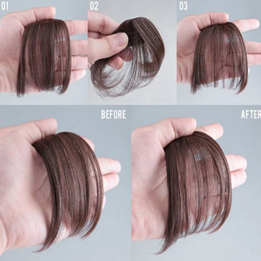 Женская модная мини-челка из синтетического волоса с искусственным волосом, расширение для волос High temperature silk wig fake bangs style on.