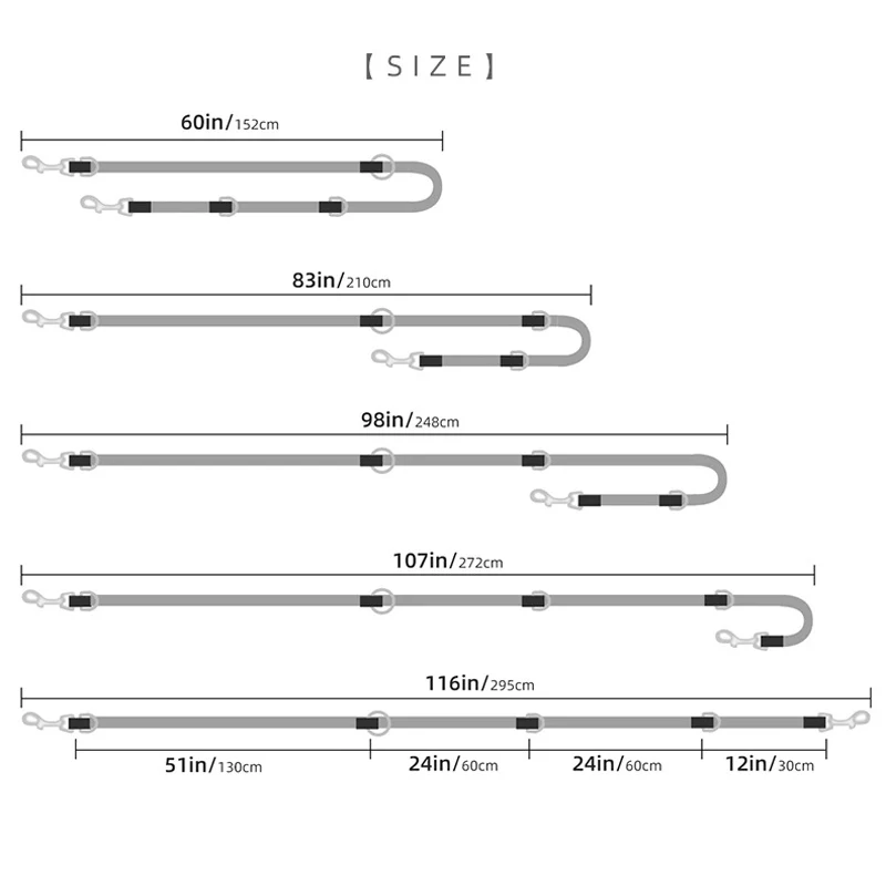 Многофункциональный нескользящий Светоотражающий Поводок для собак нейлоновый