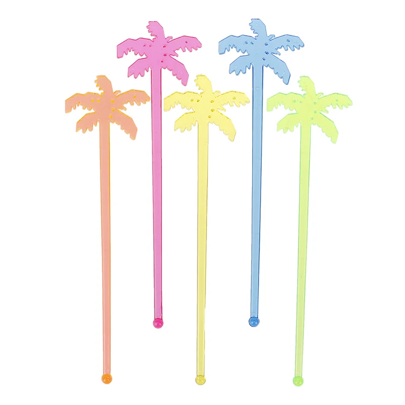 50 шт. кокосовое дерево Коктейльные Палочки с мордочкой мешалка для напитков кофе
