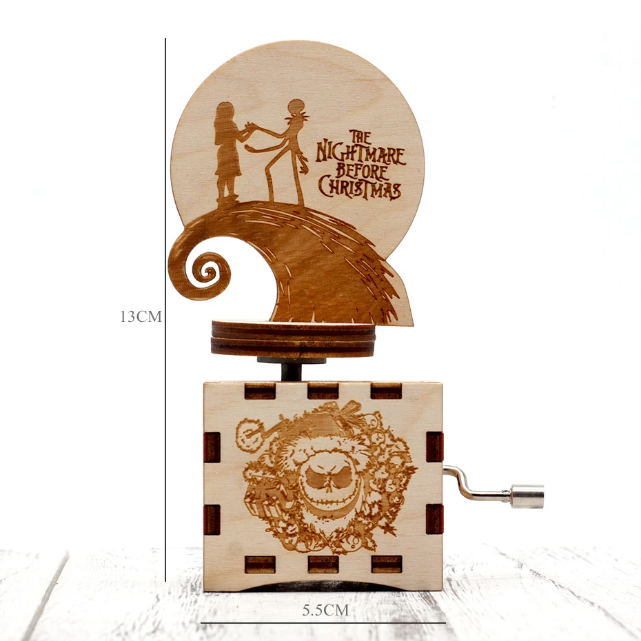 Деревянная музыкальная шкатулка ручной работы сделай сам тема Хэллоуина