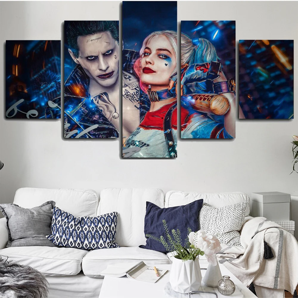 

5 Pieces Wall Art Canvas Painting Movie Character Poster Modern Home Decorative Jack Living Room Bedroom Modular Framework