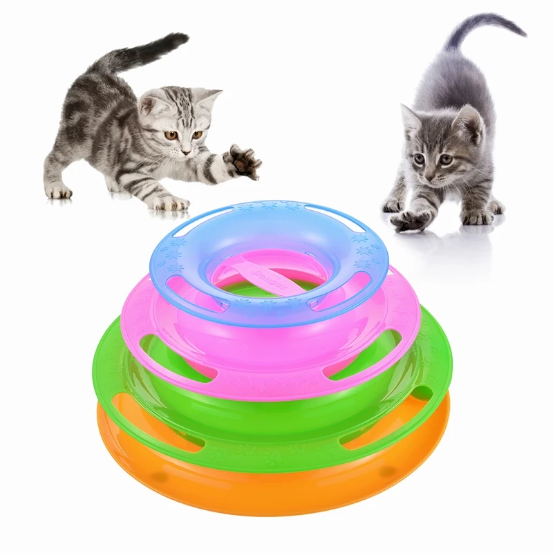 Мяч и трек интерактивная игрушка для котенка интеллект диск кошка игрушечного