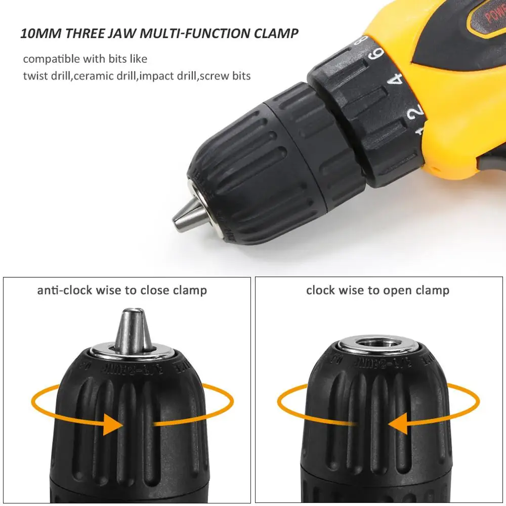 Аккумуляторная электрическая дрель с литиевой батареей 12 В профессиональная