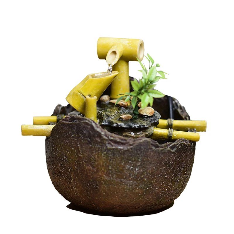 Винтажный комнатный водяной фонтан 220 В настольный мини водопад фэн шуй домашний