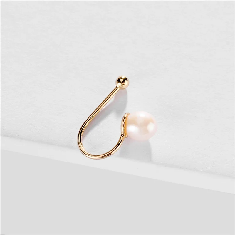 Gold Color F.I.N.S 1 шт. модные корейские модные Необычные пресноводные из жемчуга золотого цвета медные манжеты для ушей Женская Сережка на сережках - Окраска металла: Gold Color