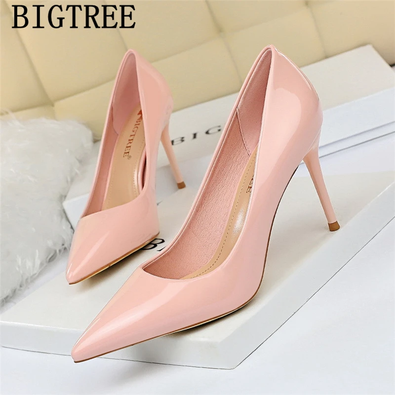 Туфли Bigtree женские на очень высоких шпильках пикантная обувь заостренный носок