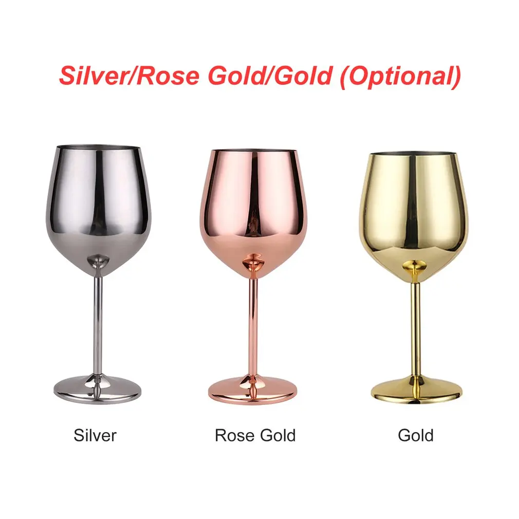 

1PCS 500ml Stainless Steel Goblet Champagne Cup Wine Glass Cocktail Glass Creative Metal Wine Glass for Bar Restaurant
