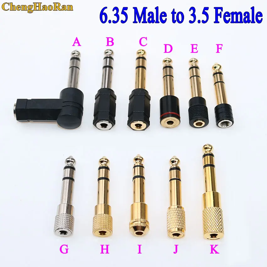

ChengHaoRan 6.35mm 1/4" Male To 3.5mm 1/8" Female Audio Converter 6.35 male to 3.5 female stereo terminal plug headphone adapter