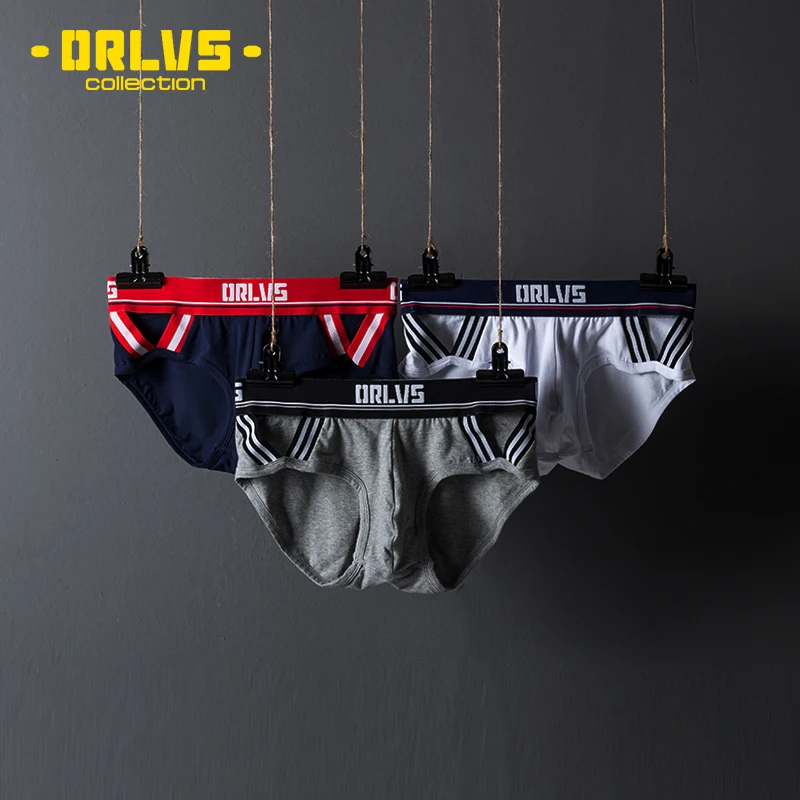 

ORLVS Brand men underwear sexy gay briefs cotton breathable comfortable underpants cueca tanga slip homme men briefs sexy bikini