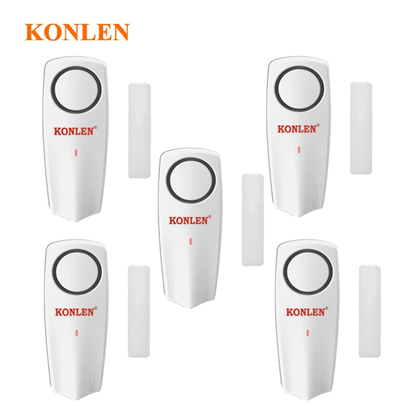 5 Pieces KONLEN Tuya WiFi датчик для двери приложение Smart Life Беспроводной окно сигнализация открытой двери магнитный детектор домашней охранной запись уведомления приложения Alexa Ifttt - Цвет: 5 Pieces