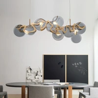 new post modern light luxury simple dining room chandelier designer glass art living room round bar atmospheric bar chandelier