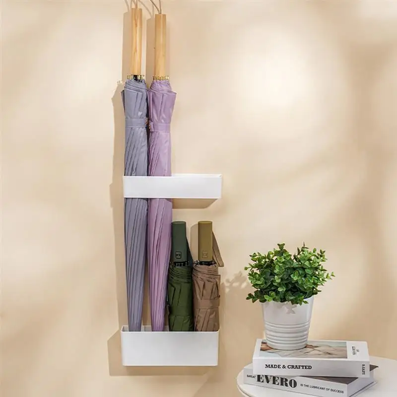 

Umbrella Shelving Hanging Frame Self-Adhesive Umbrella Standing For Home Office Storage Umbrella ABS Umbrella Storage Rack