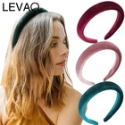 Обруч для волос LEVAO однотонный из губки, бархатная Нескользящая повязка на голову с тонкими краями, аксессуары для волос для девушек и женщин