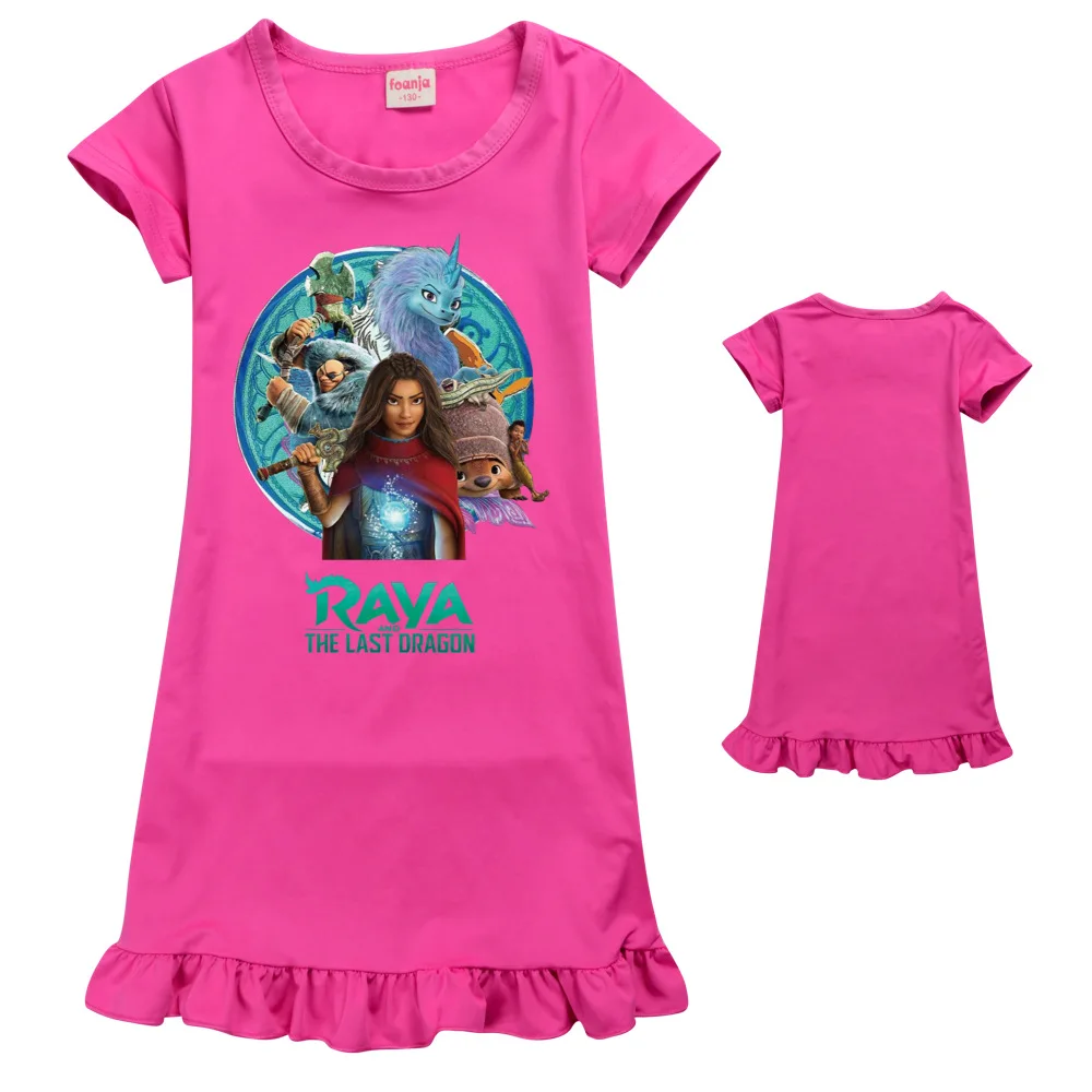 

2021 летняя ночная рубашка Raya and The Last Dragon, пижамные платья для девочек-подростков, Детская ночная рубашка, детская одежда, удобная Пижама